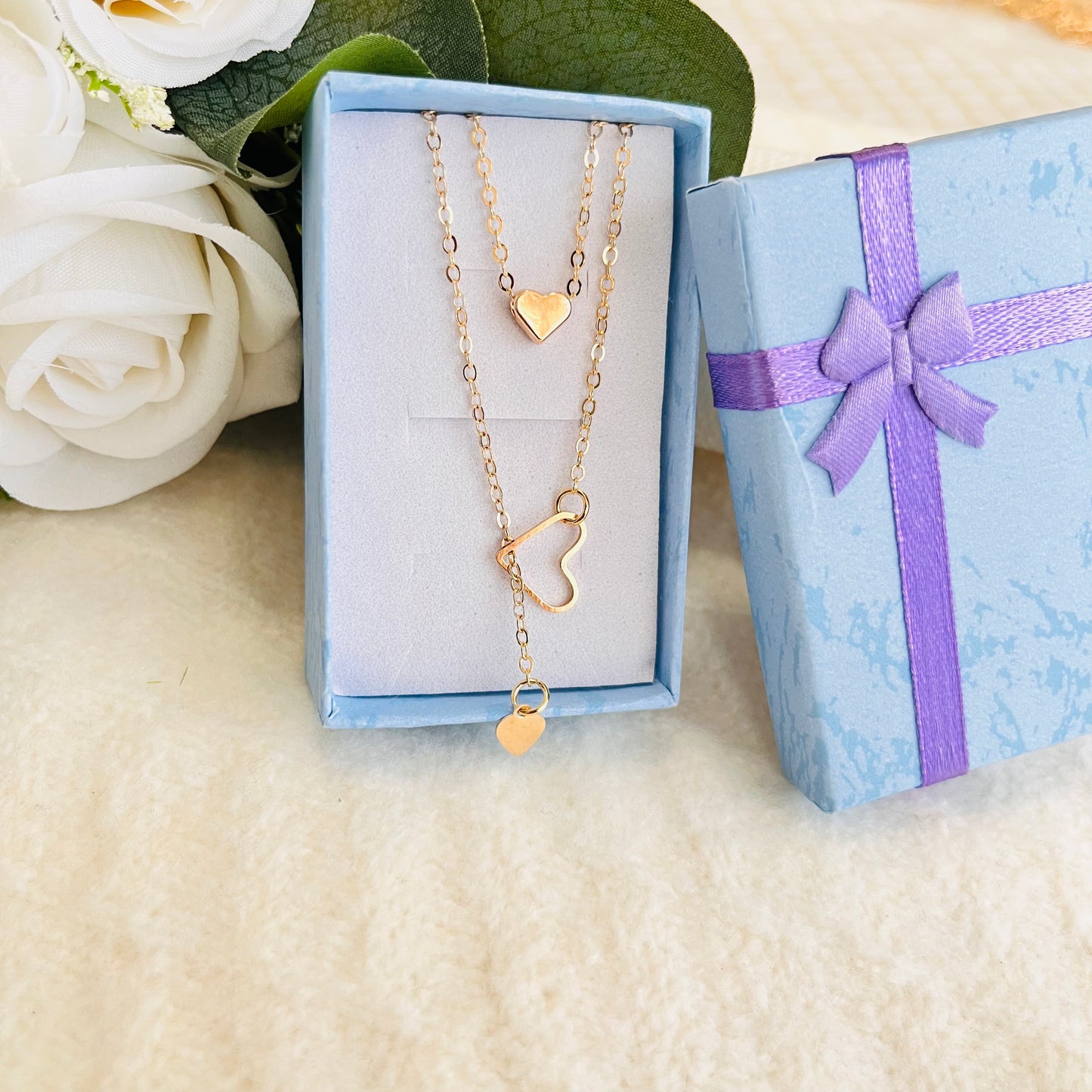 MC1 - Two-Layer Heart Pendant Necklace