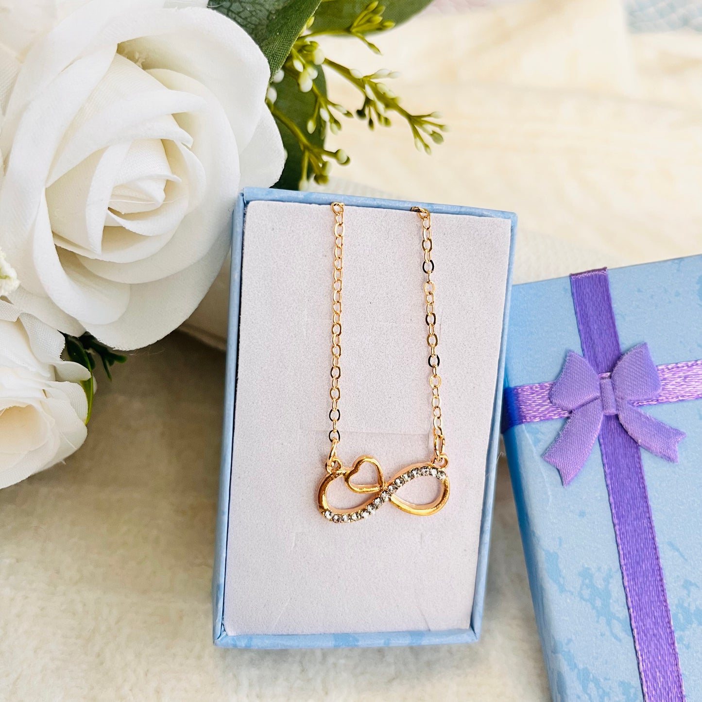 MC23 - Gold Pave Infinity Love Necklace