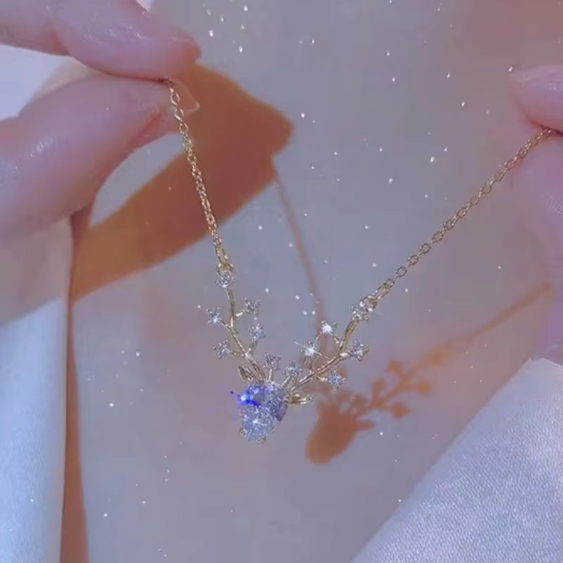 MC10 - Sparkling Reindeer Antler Necklace