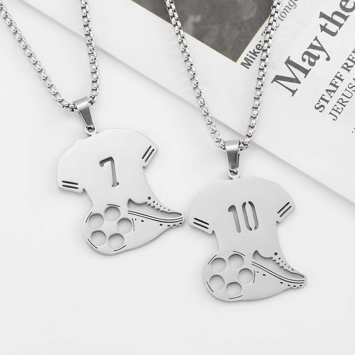 Number 10 and 7 necklace for men and women