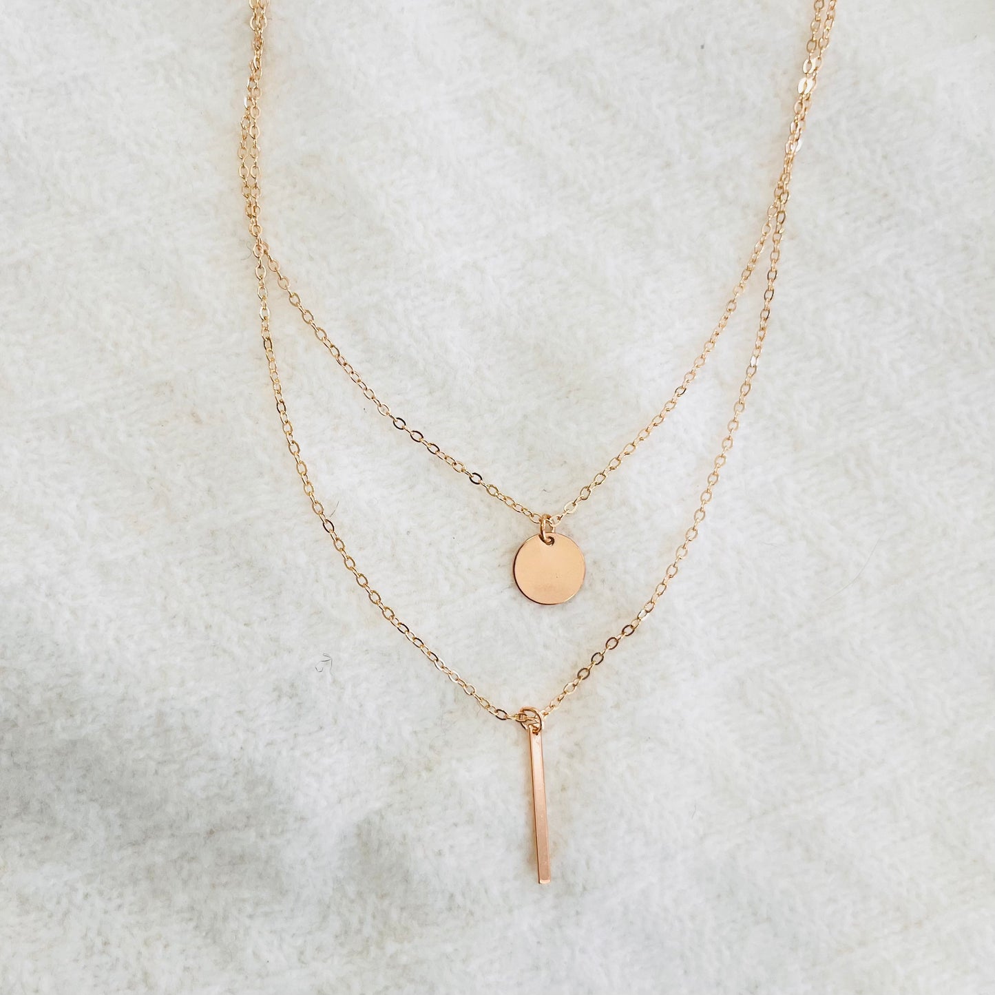 MC17 - Geometric Layered Pendant Necklace Set