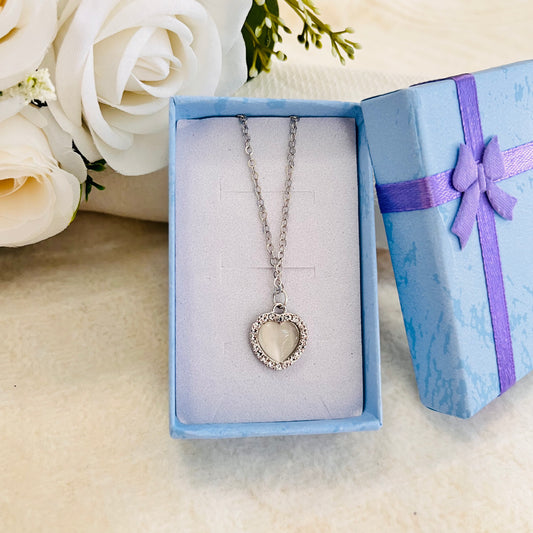 MC8 - Opal Heart Pendant Necklace