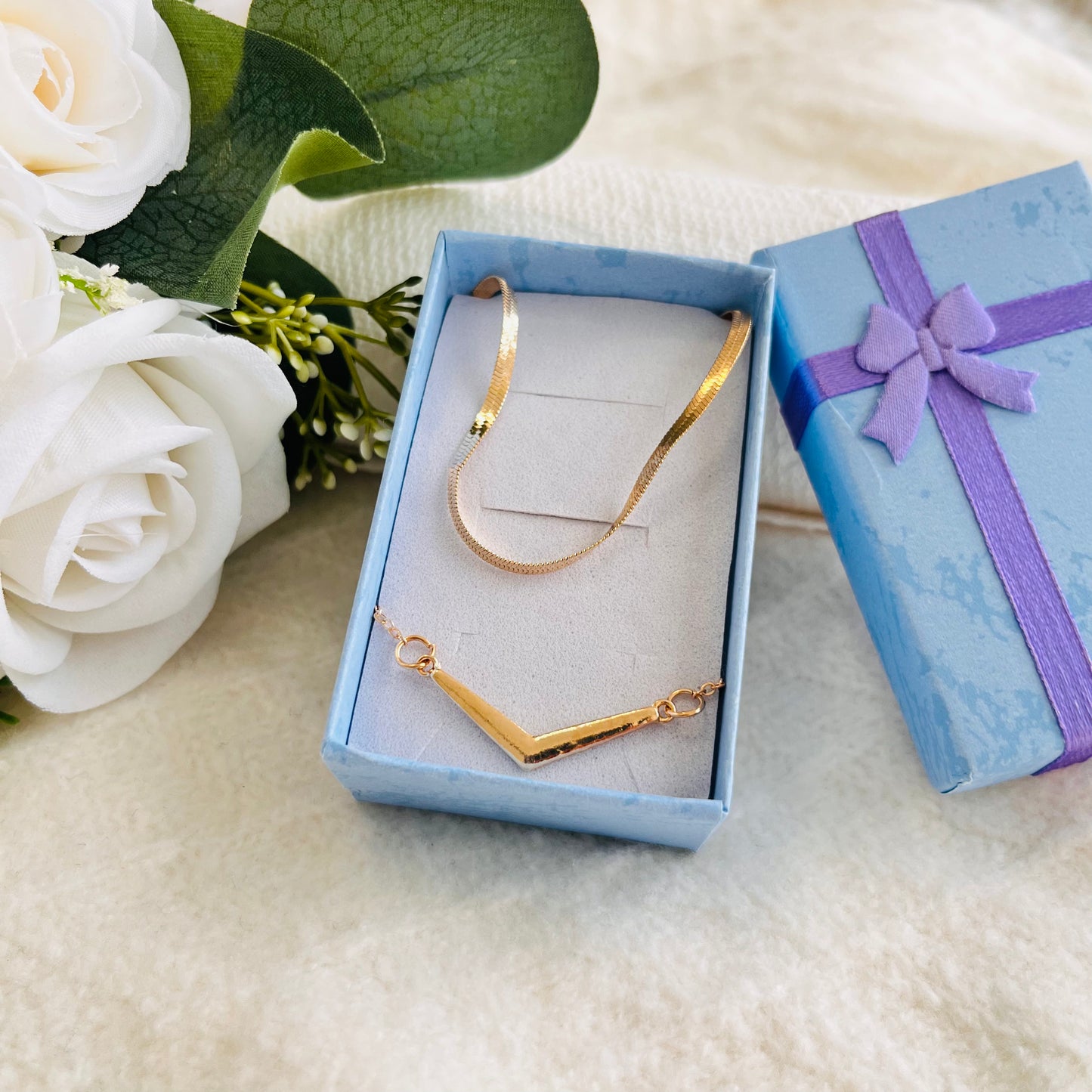 MC3 - Modern Gold Layered V Necklace Set
