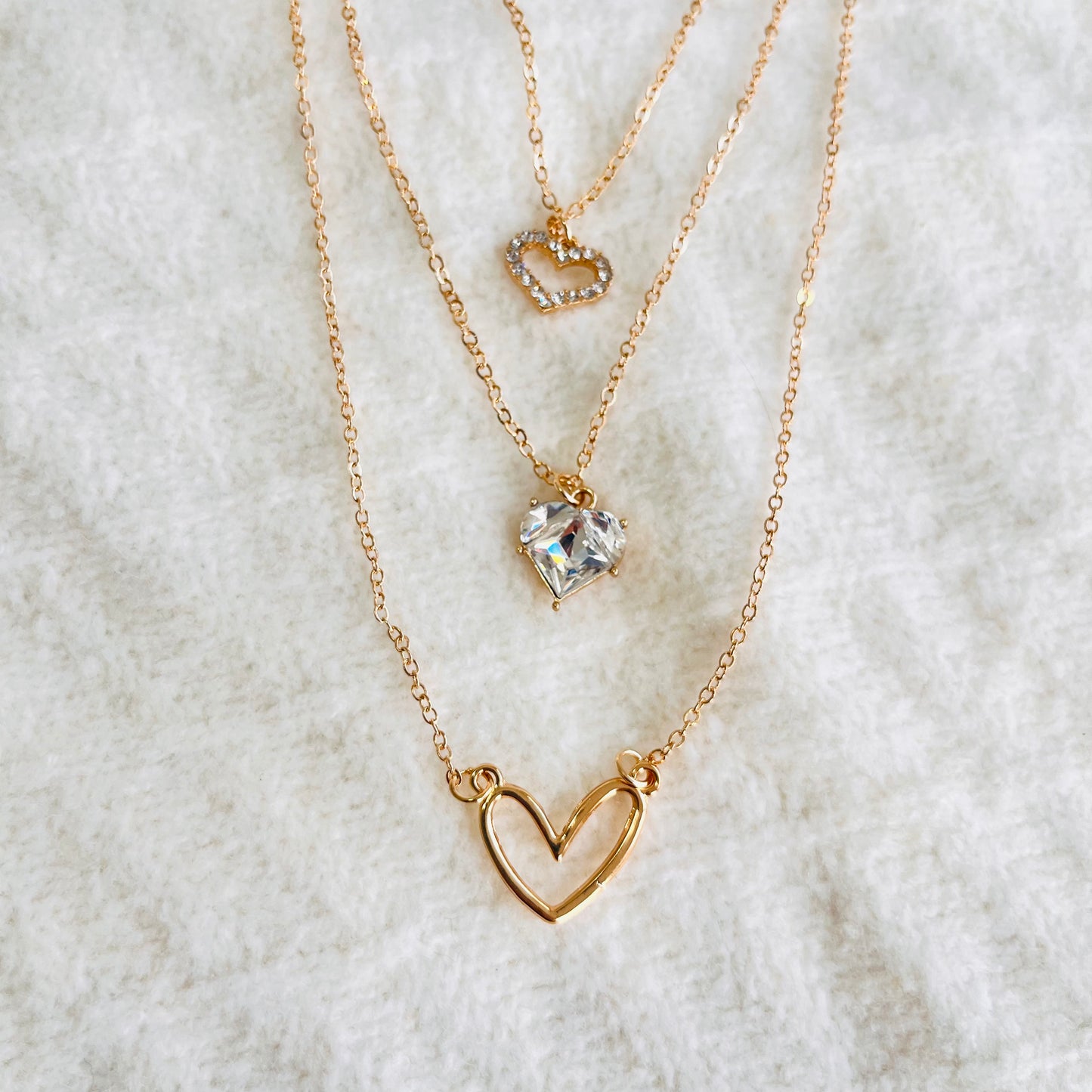 MC26 - Triple Heart Layered Necklace