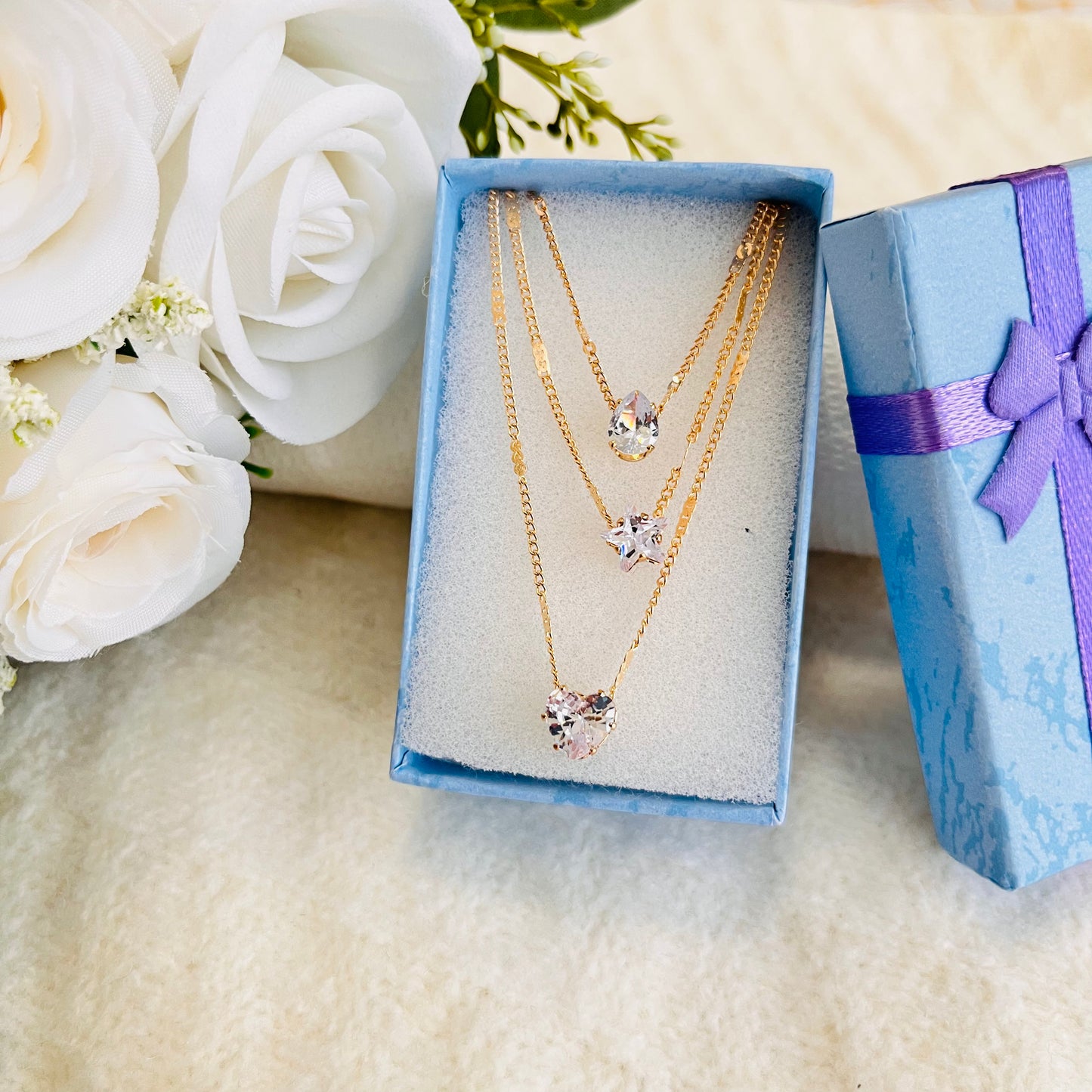 MC19 - Celestial Sparkle Triple Layer Necklace