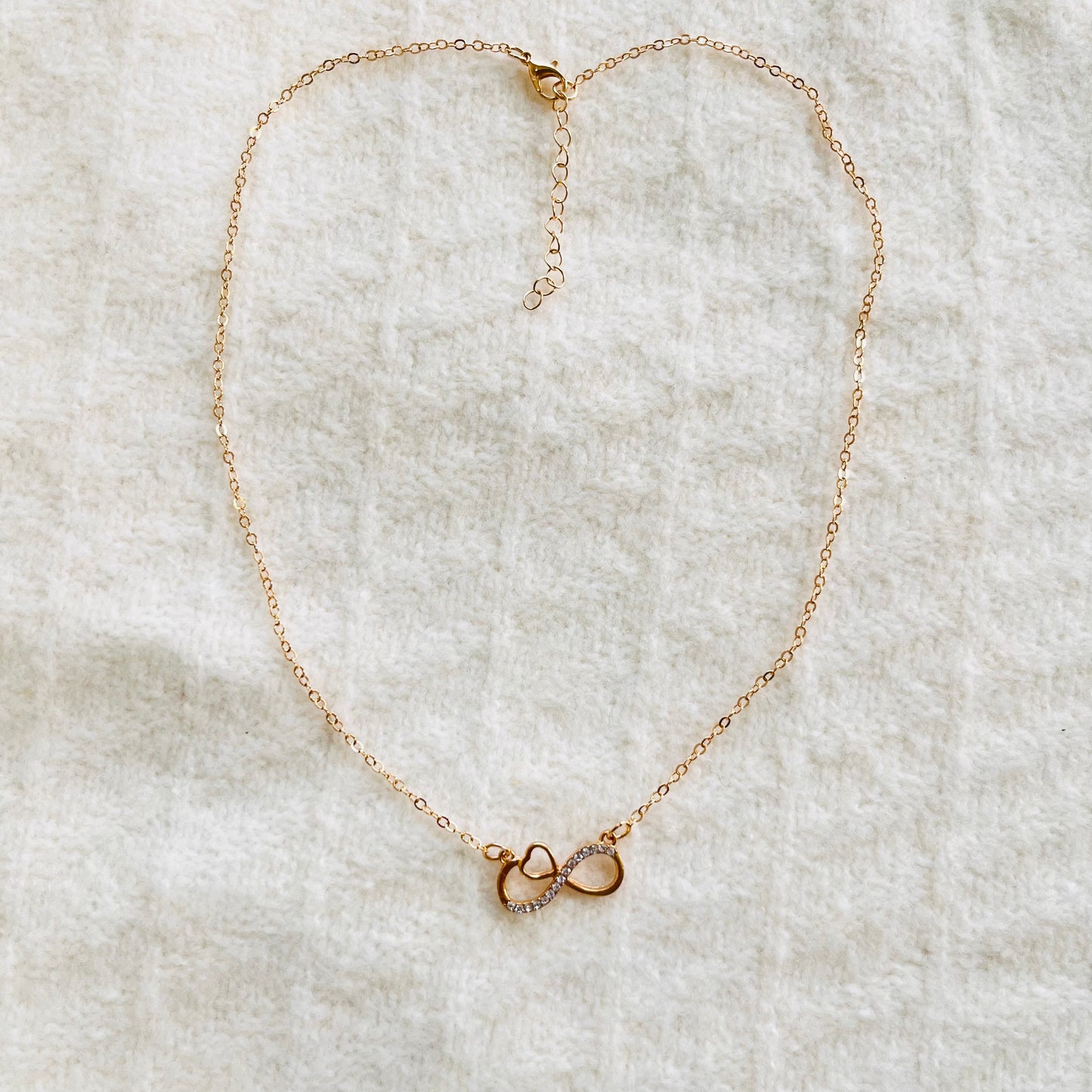 MC23 - Gold Pave Infinity Love Necklace