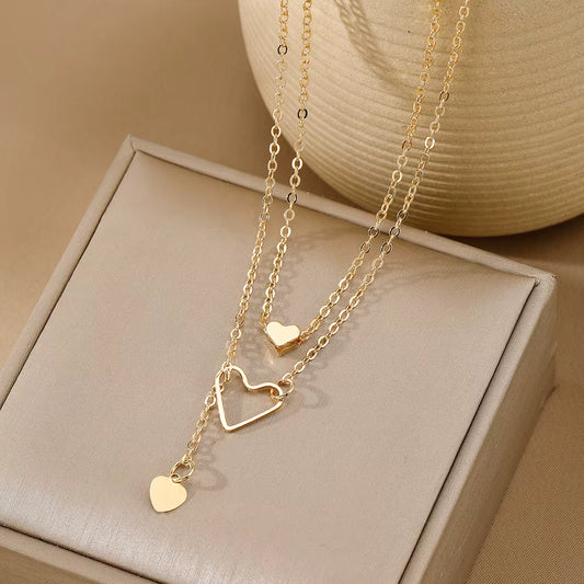 MC1 - Two-Layer Heart Pendant Necklace