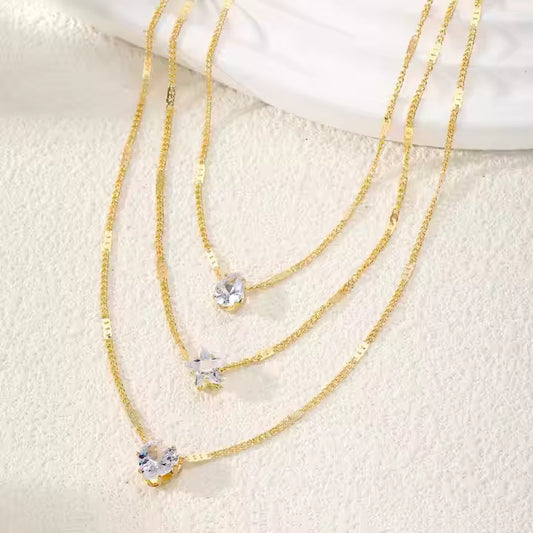 MC19 - Celestial Sparkle Triple Layer Necklace