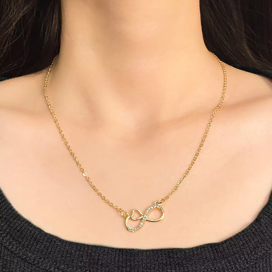 MC23 - Gold Pave Infinity Love Necklace