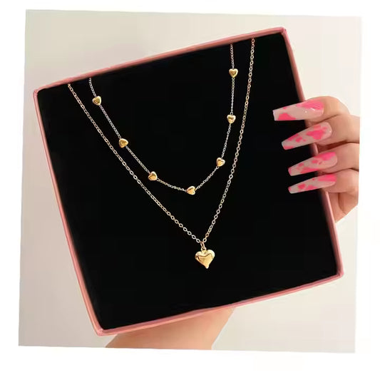 MC24 - Sweetheart Duo Gold Layered Necklace