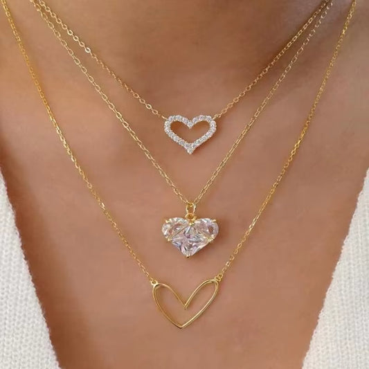 MC26 - Triple Heart Layered Necklace